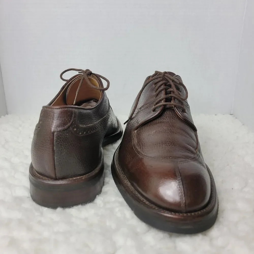 To Boot New York Mens Oxford Brown Shoes Size 8.5 Apron Split Toe Pebble Leather
